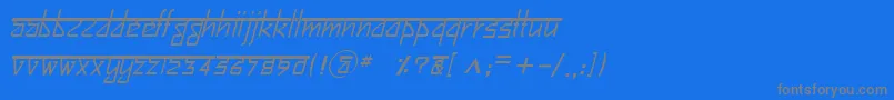 Czcionka BitlingsujatraItalic – szare czcionki na niebieskim tle