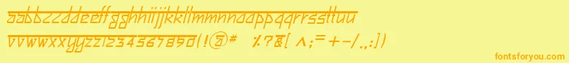 BitlingsujatraItalic Font – Orange Fonts on Yellow Background