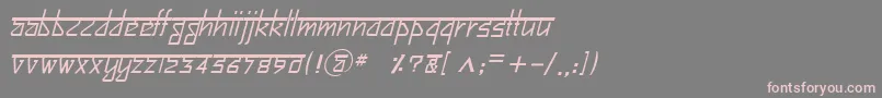 フォントBitlingsujatraItalic – 灰色の背景にピンクのフォント