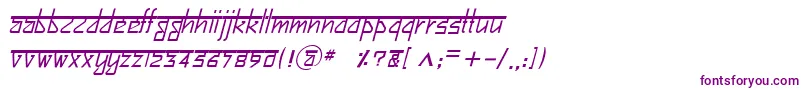 Czcionka BitlingsujatraItalic – fioletowe czcionki na białym tle