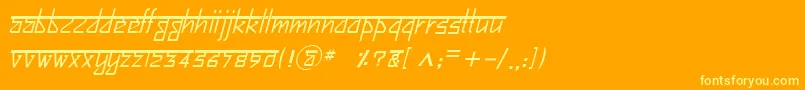 Fonte BitlingsujatraItalic – fontes amarelas em um fundo laranja