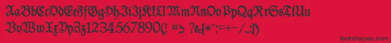 SchneiderBuchDeutschTrashFree Font – Black Fonts on Red Background