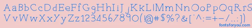 Fonte EverydayTypo – fontes azuis em um fundo rosa