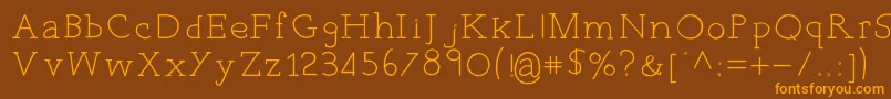 Police EverydayTypo – polices orange sur fond brun