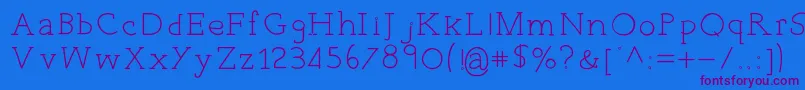 Police EverydayTypo – polices violettes sur fond bleu