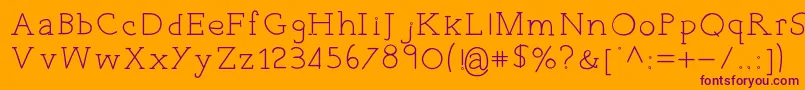 EverydayTypo-Schriftart – Violette Schriften auf orangefarbenem Hintergrund