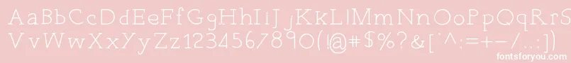 Fonte EverydayTypo – fontes brancas em um fundo rosa