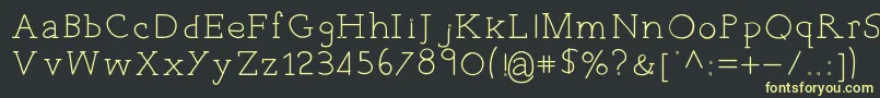 Fonte EverydayTypo – fontes amarelas em um fundo preto