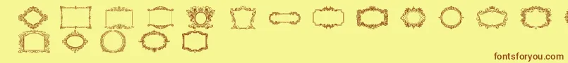 Czcionka VintageFrames – brązowe czcionki na żółtym tle