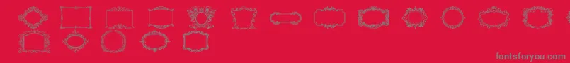 VintageFrames Font – Gray Fonts on Red Background