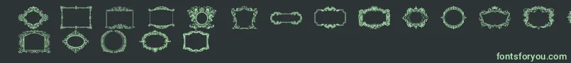 フォントVintageFrames – 黒い背景に緑の文字