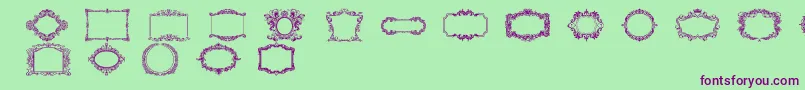 VintageFrames Font – Purple Fonts on Green Background