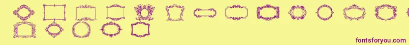 VintageFrames Font – Purple Fonts on Yellow Background