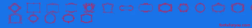VintageFrames Font – Red Fonts on Blue Background