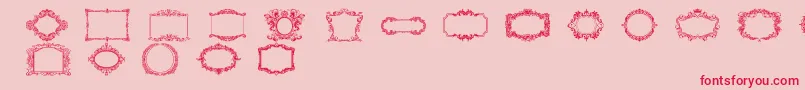 VintageFrames Font – Red Fonts on Pink Background