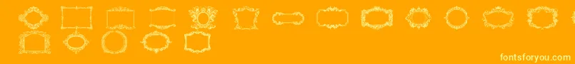 VintageFrames-fontti – keltaiset fontit oranssilla taustalla