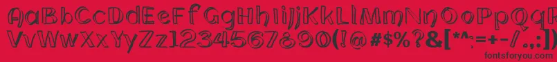 Cloning Font – Black Fonts on Red Background