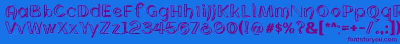 Cloning Font – Purple Fonts on Blue Background