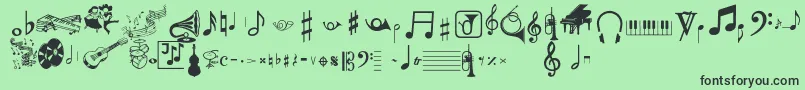 Police Musicalpi – polices noires sur fond vert