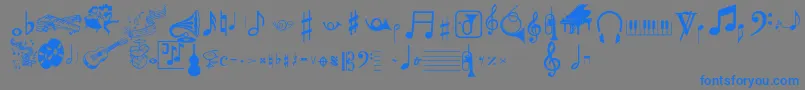 Musicalpi Font – Blue Fonts on Gray Background