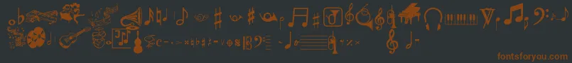 Musicalpi Font – Brown Fonts on Black Background