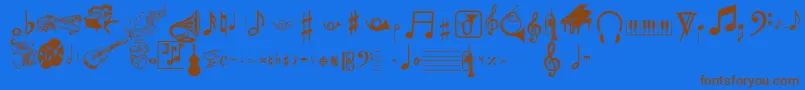 Musicalpi Font – Brown Fonts on Blue Background