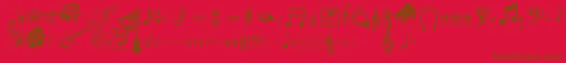 Musicalpi Font – Brown Fonts on Red Background