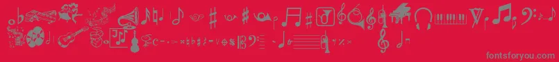 Musicalpi Font – Gray Fonts on Red Background
