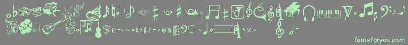 Musicalpi-Schriftart – Grüne Schriften auf grauem Hintergrund