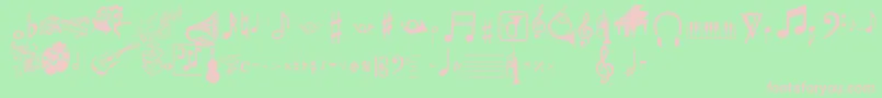 フォントMusicalpi – 緑の背景にピンクのフォント