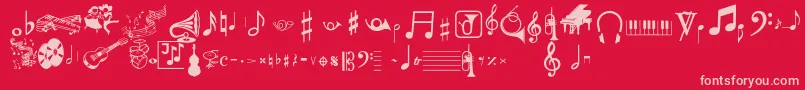 fuente Musicalpi – Fuentes Rosadas Sobre Fondo Rojo