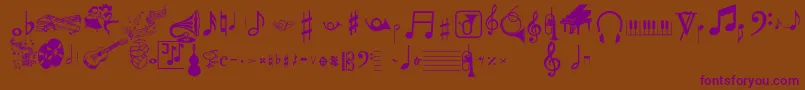 Musicalpi Font – Purple Fonts on Brown Background