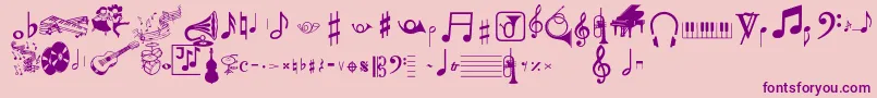 フォントMusicalpi – ピンクの背景に紫のフォント