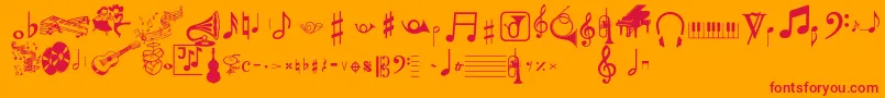 Musicalpi-fontti – punaiset fontit oranssilla taustalla