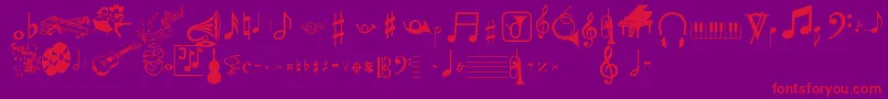 Musicalpi Font – Red Fonts on Purple Background