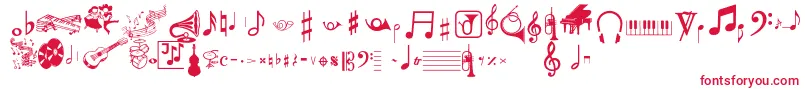 Czcionka Musicalpi – czerwone czcionki