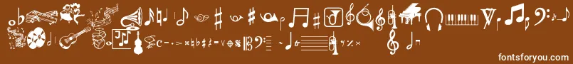 Fonte Musicalpi – fontes brancas em um fundo marrom