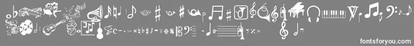 Czcionka Musicalpi – białe czcionki na szarym tle