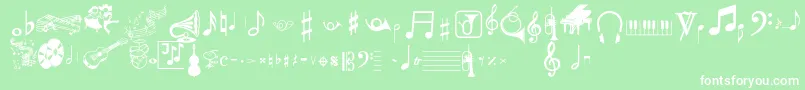 Police Musicalpi – polices blanches sur fond vert