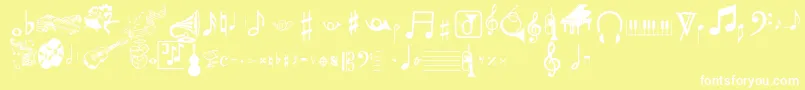 Musicalpi Font – White Fonts on Yellow Background