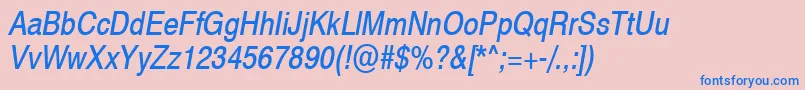 Swiss721NarrowObliqueSwa Font – Blue Fonts on Pink Background