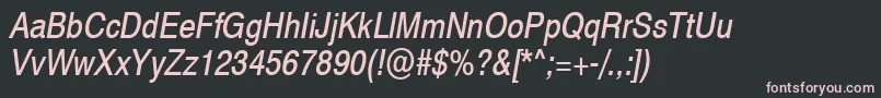 Swiss721NarrowObliqueSwa Font – Pink Fonts on Black Background