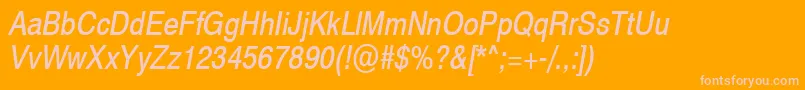 Swiss721NarrowObliqueSwa Font – Pink Fonts on Orange Background