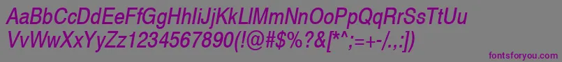 Swiss721NarrowObliqueSwa Font – Purple Fonts on Gray Background