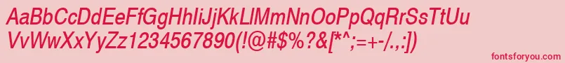 Swiss721NarrowObliqueSwa Font – Red Fonts on Pink Background