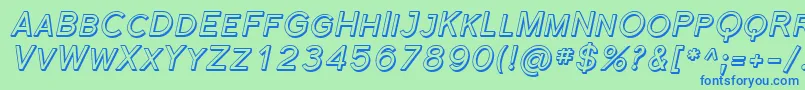 SfflorencesansscshadedItal Font – Blue Fonts on Green Background