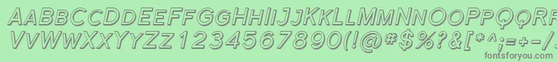 SfflorencesansscshadedItal Font – Gray Fonts on Green Background