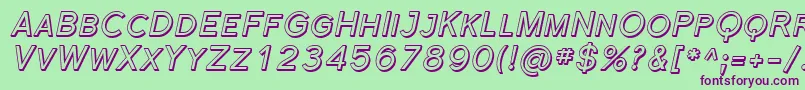 SfflorencesansscshadedItal Font – Purple Fonts on Green Background