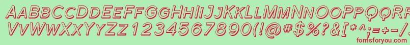 SfflorencesansscshadedItal Font – Red Fonts on Green Background