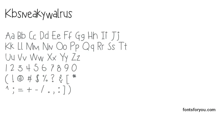 Schriftart Kbsneakywalrus – Alphabet, Zahlen, spezielle Symbole